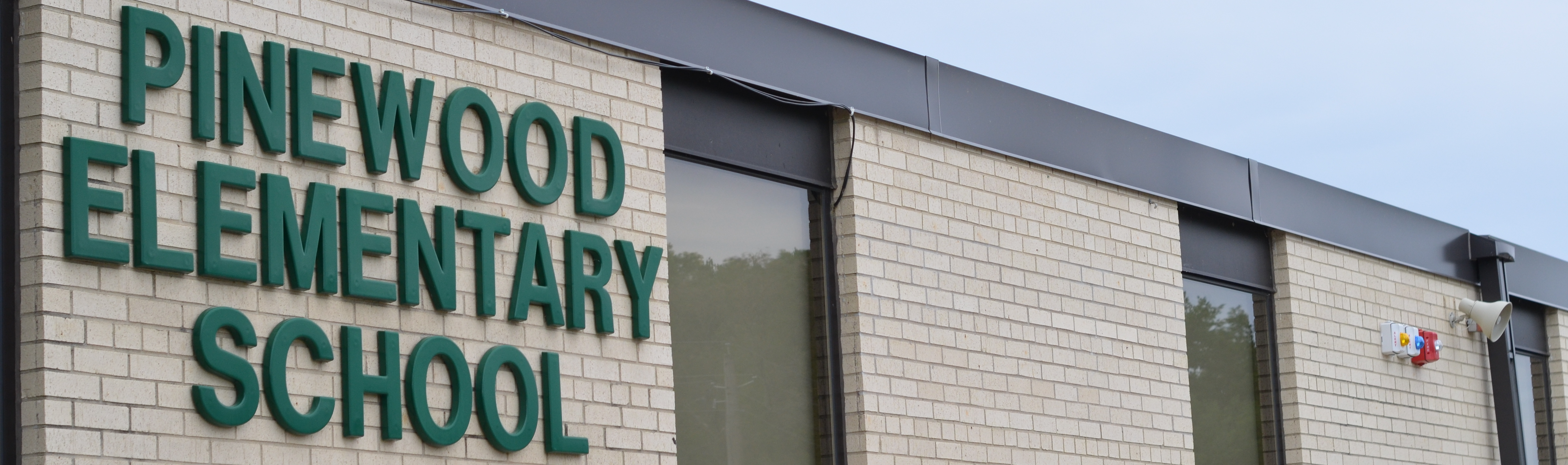 exterior signage on the pinewood elementary school building