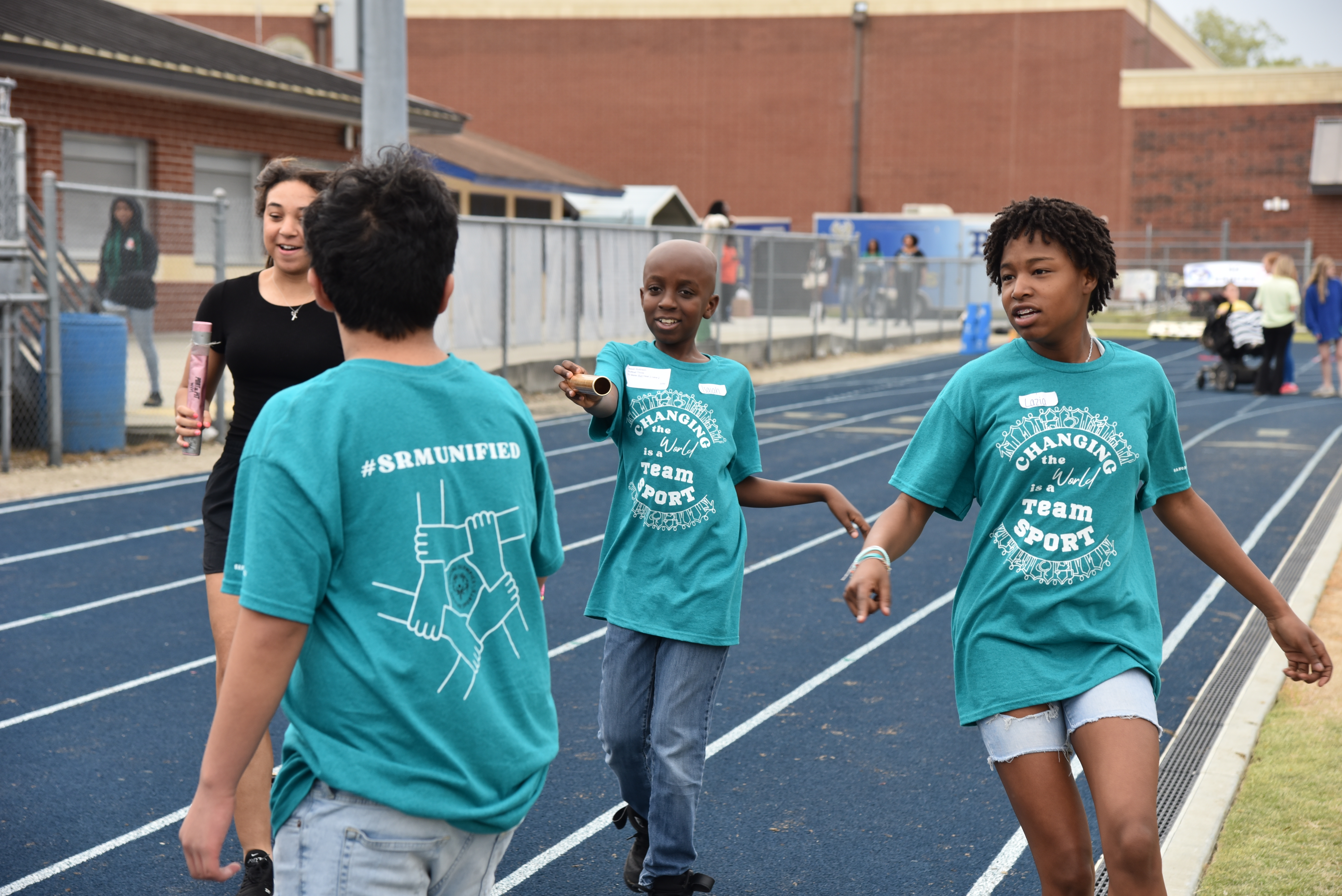 SRM students running relay race