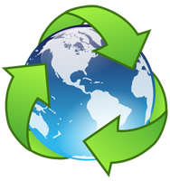recycle symbol wrapped around earth