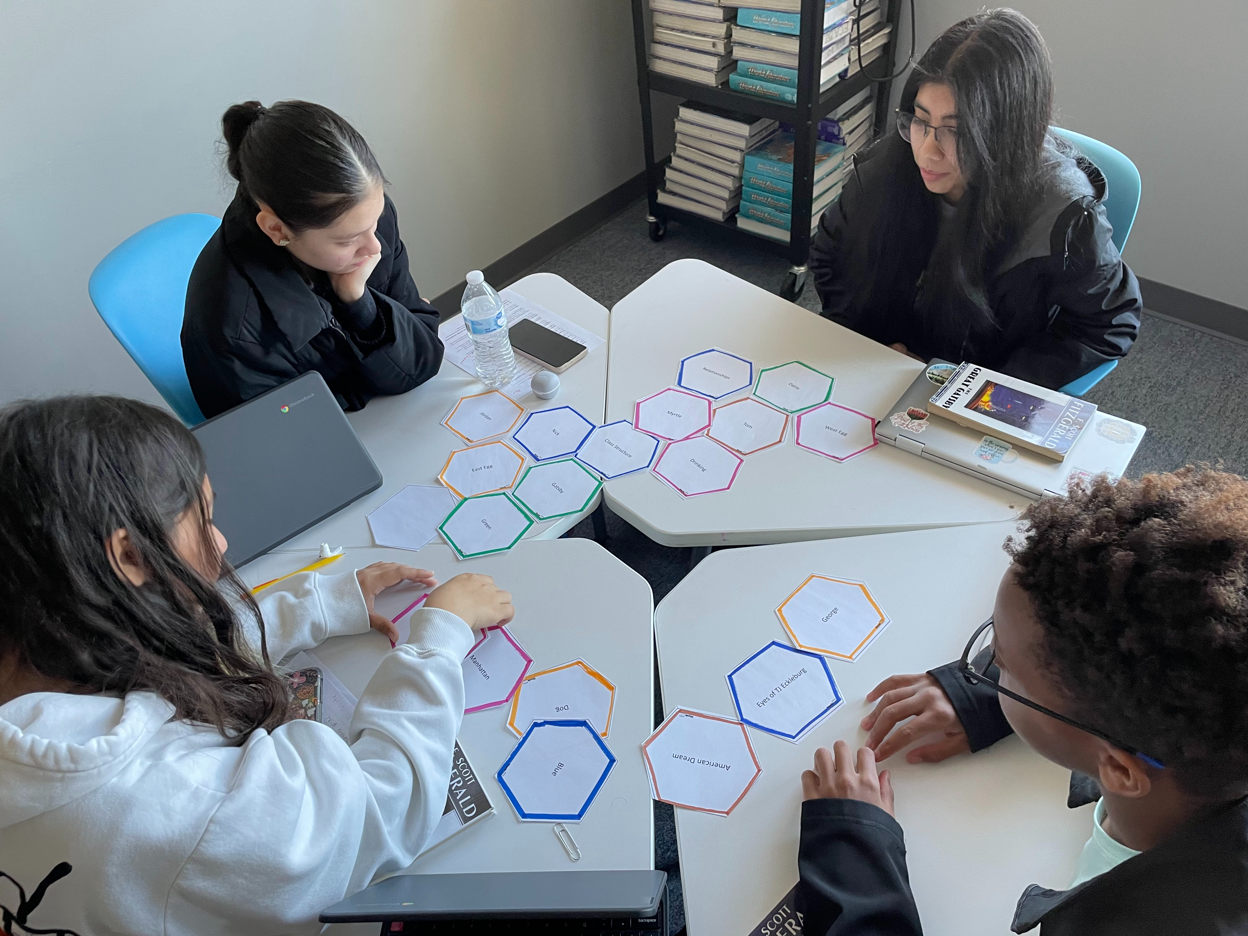 students work together on a class activity