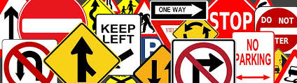 collage of various traffic signs