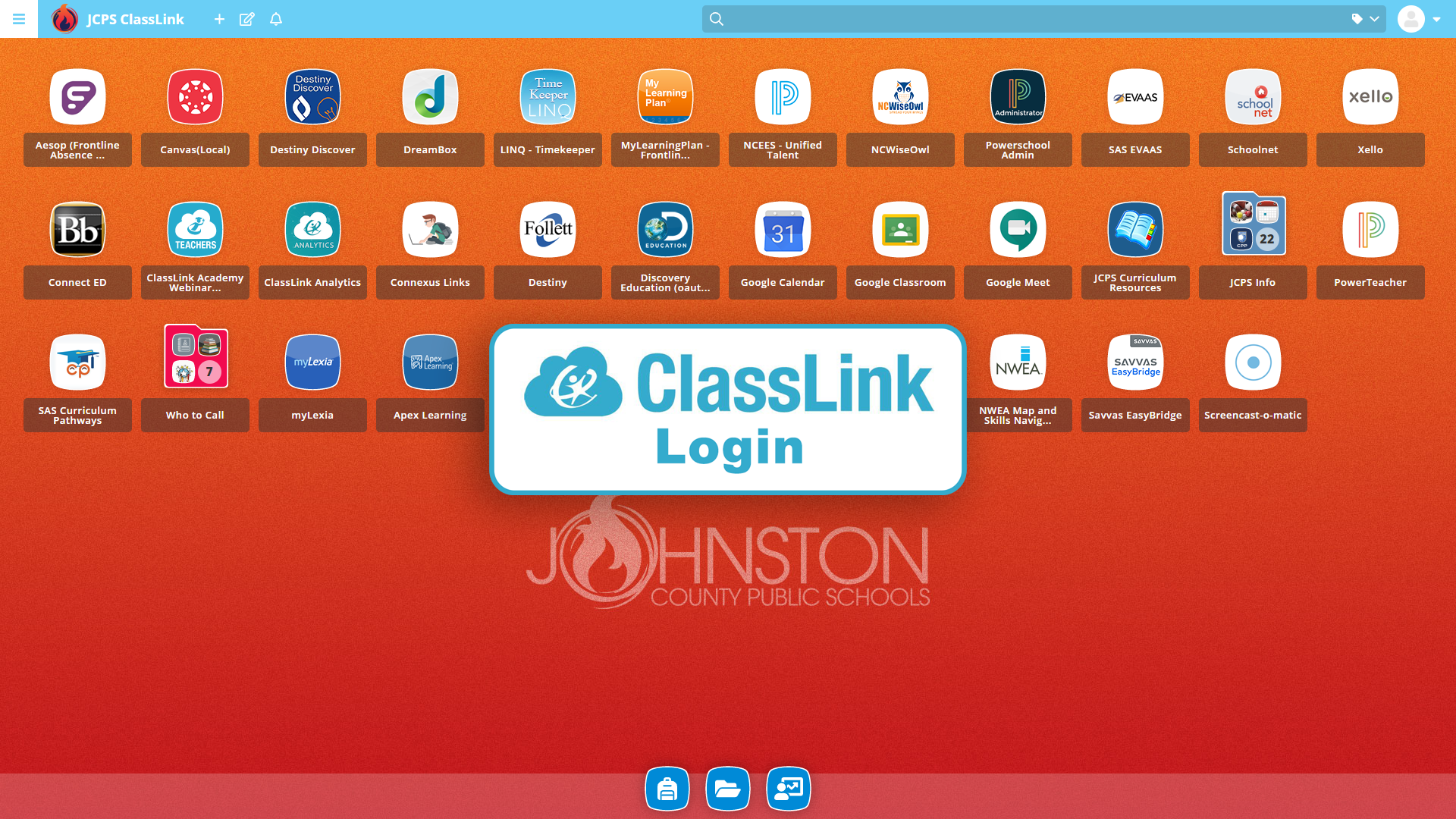 Classlink login home screen on desktop image