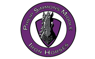 phs logo grey horse head with purple background