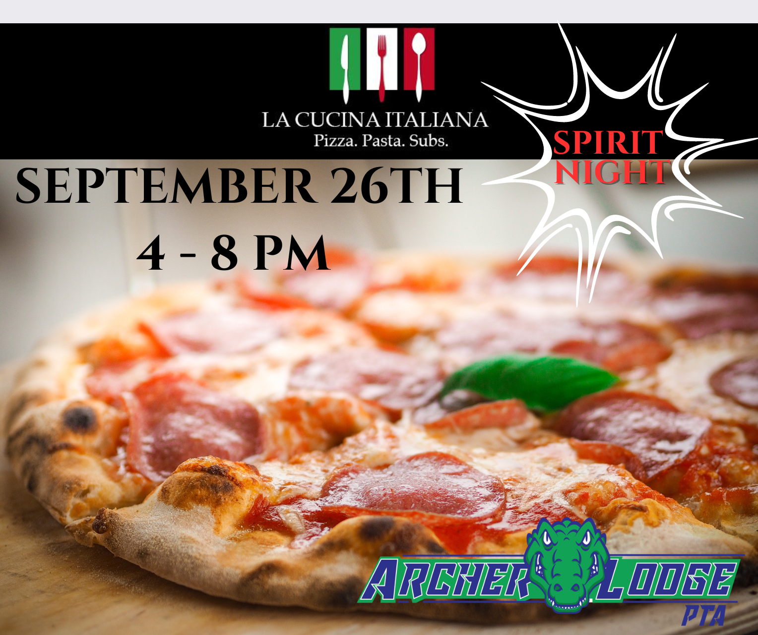 September Spirit Night info