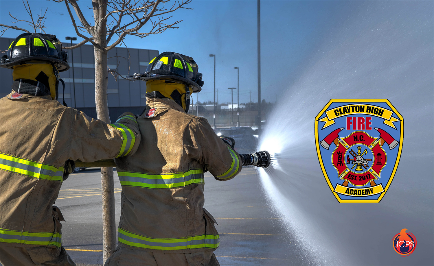 Fire Academy Spraying water