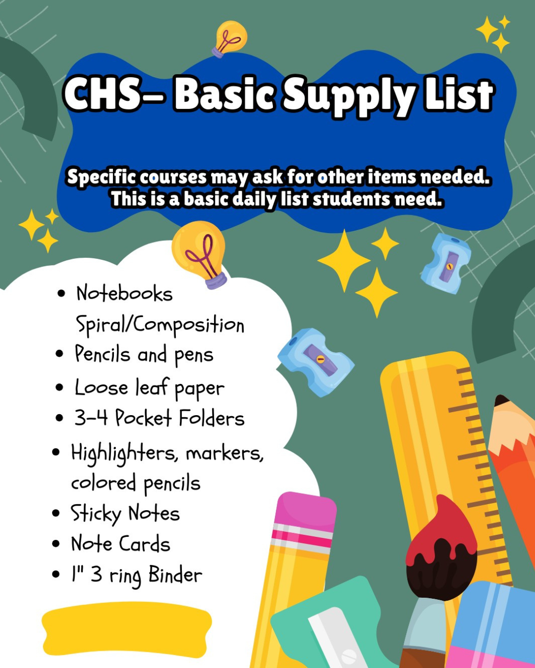 Basic School Supply List