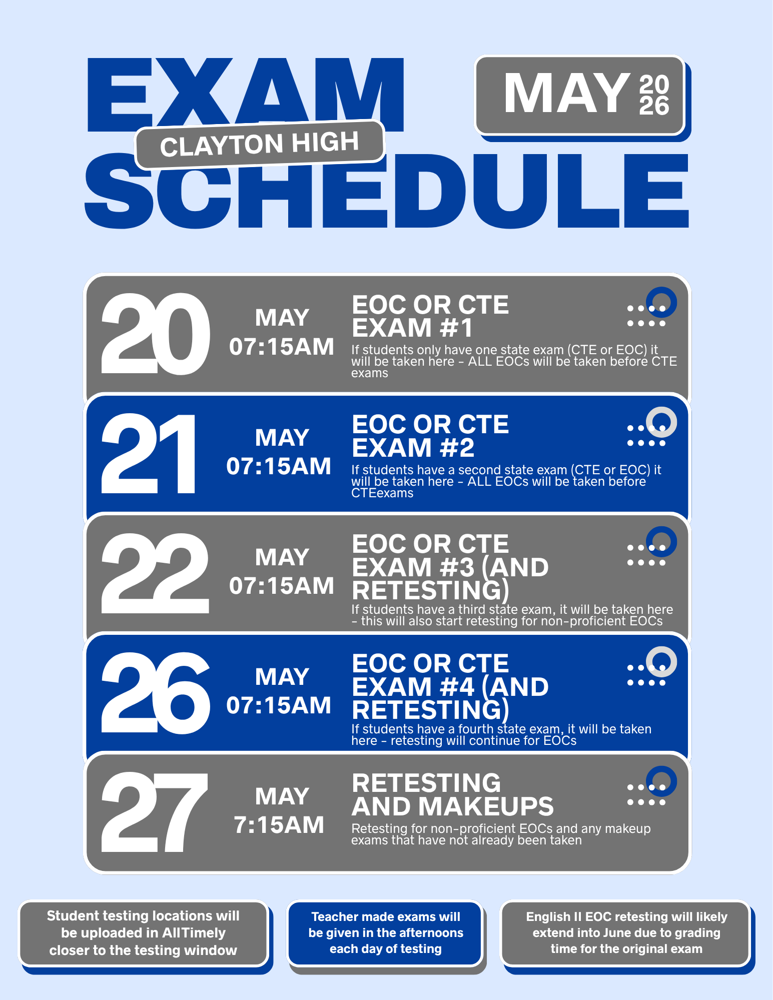 Spring 2026 Exam Schedule