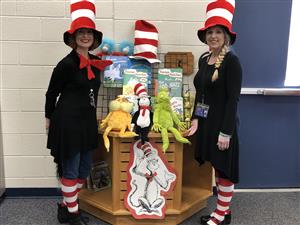 Media coordinators dressed for dr. seuss