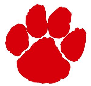 Red paw print