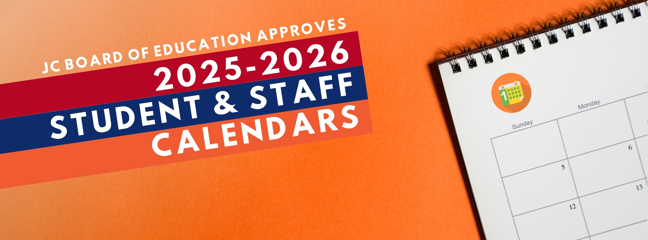 orange background and title 2025-2026 calendars title 