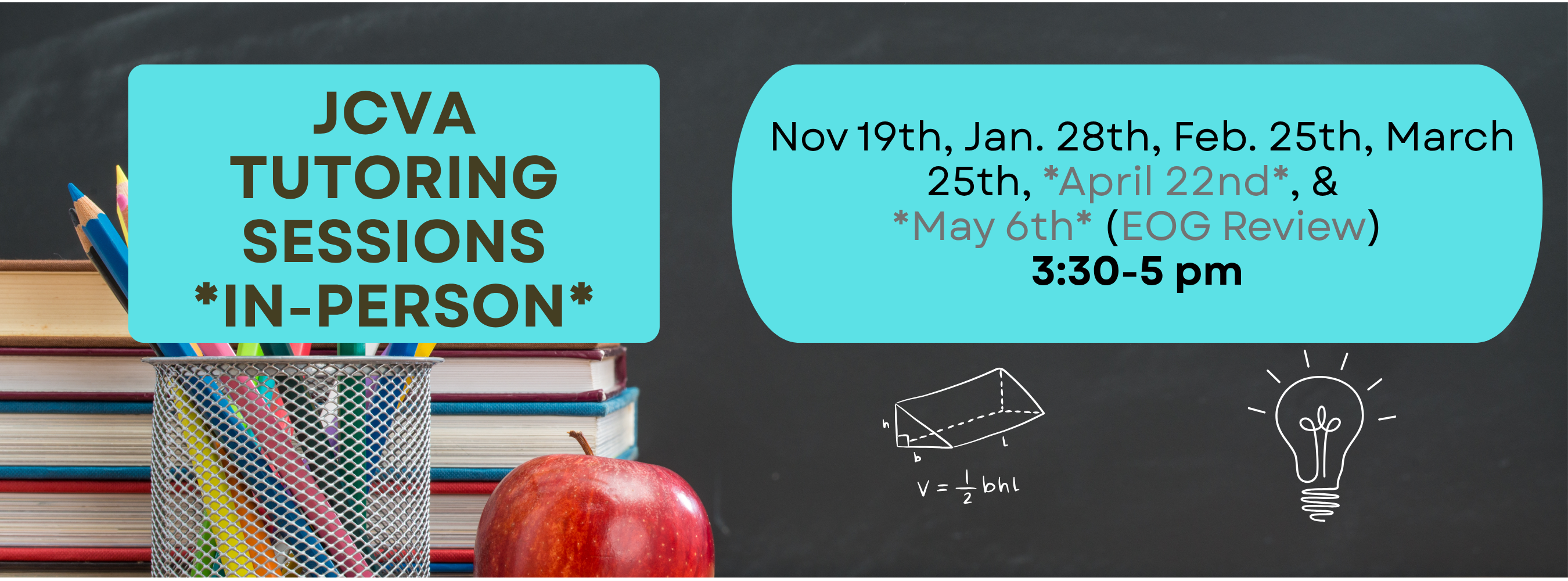 Tutoring Sessions Once a month for JCVA Students