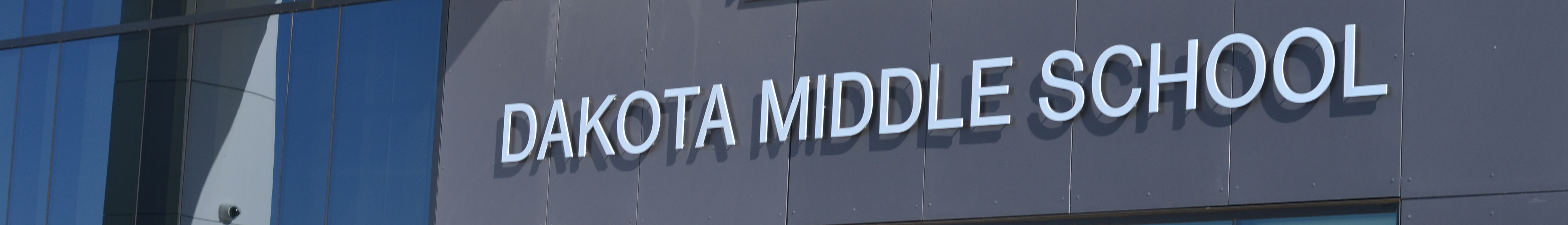 exterior signage of Dakota middle school outside of the front office