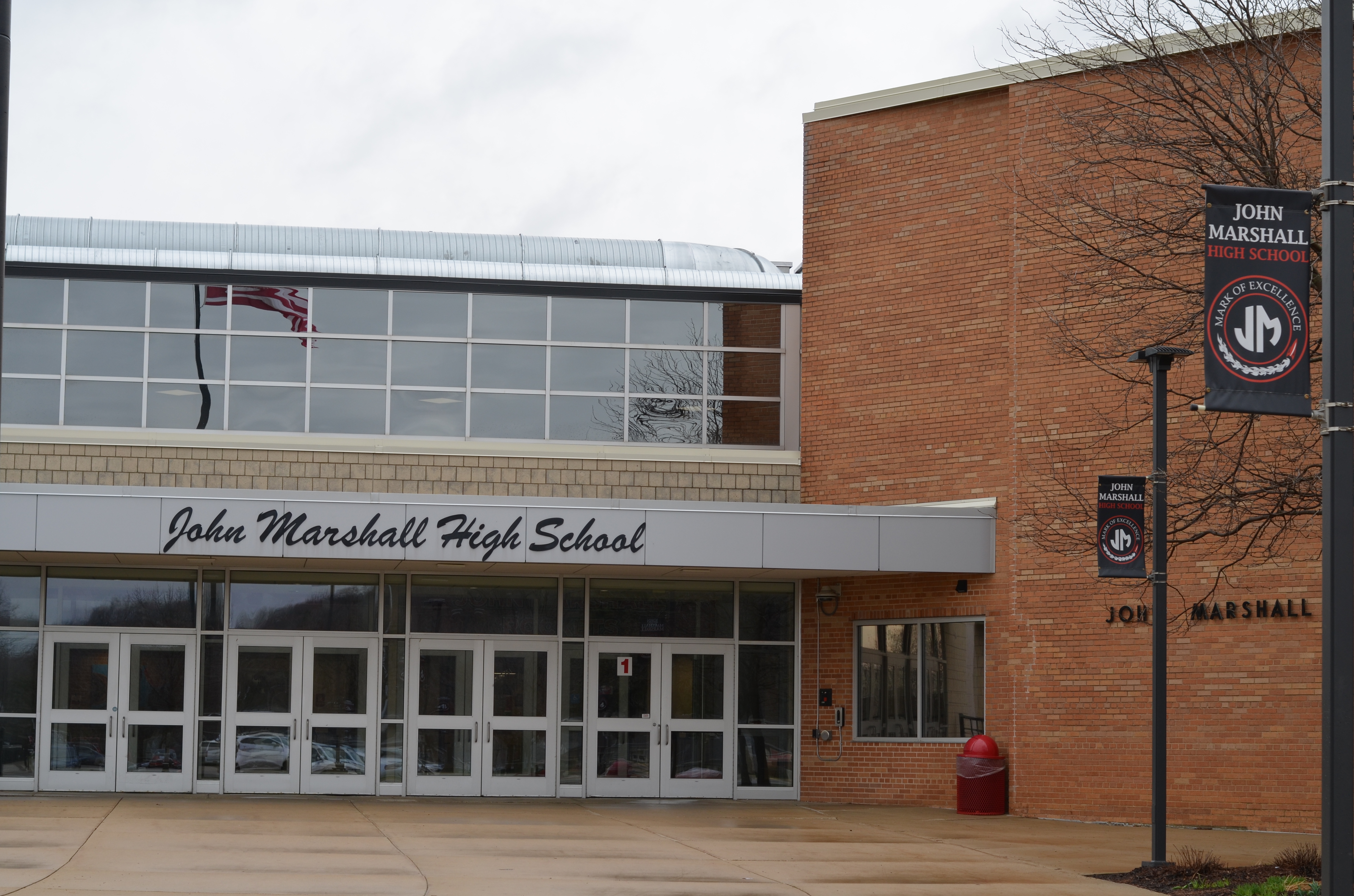 Exterior of John Marshall High School Front entrance