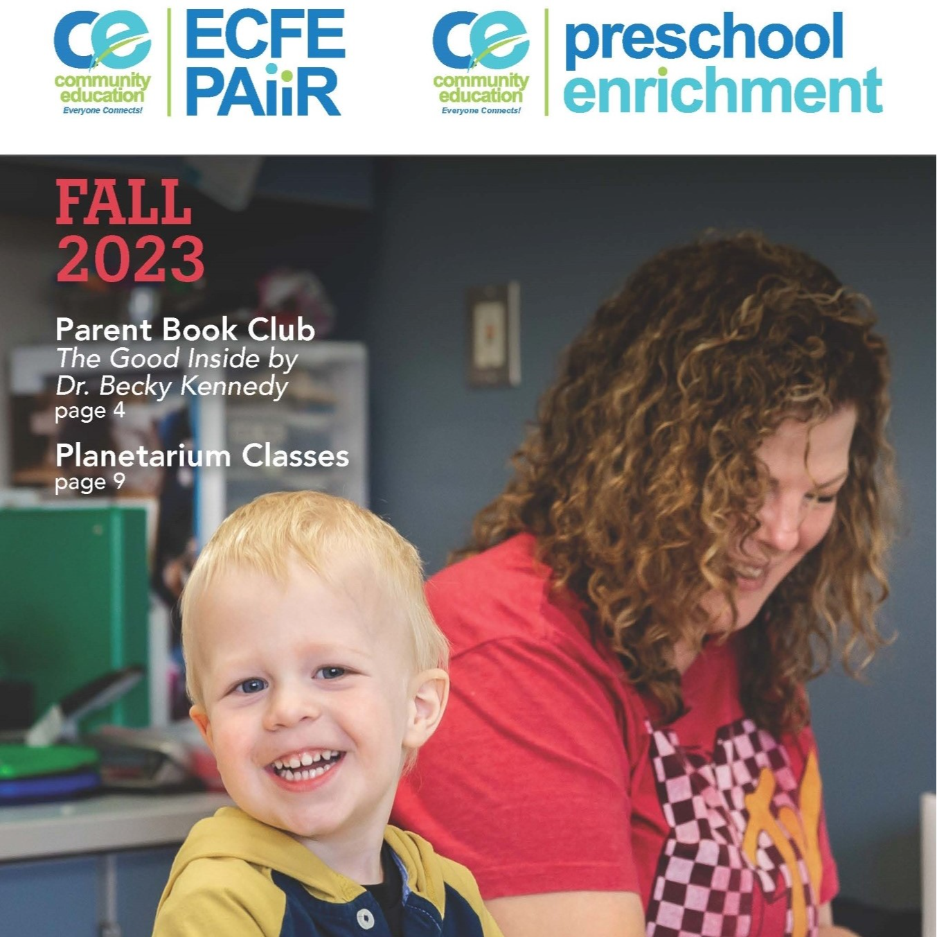 cover of our early childhood fall catalog. Mother with smiling toddler son