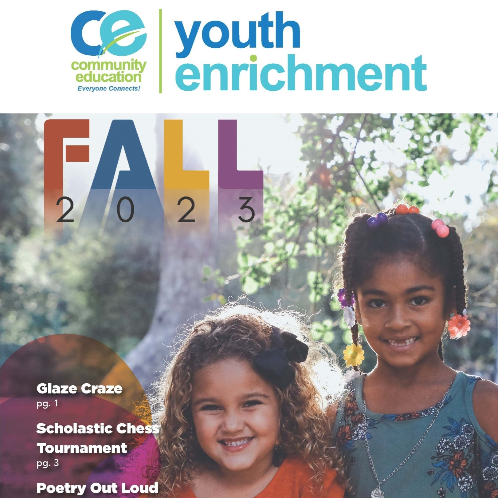 the cover of our youth fall catalog. 2 young girls smiling