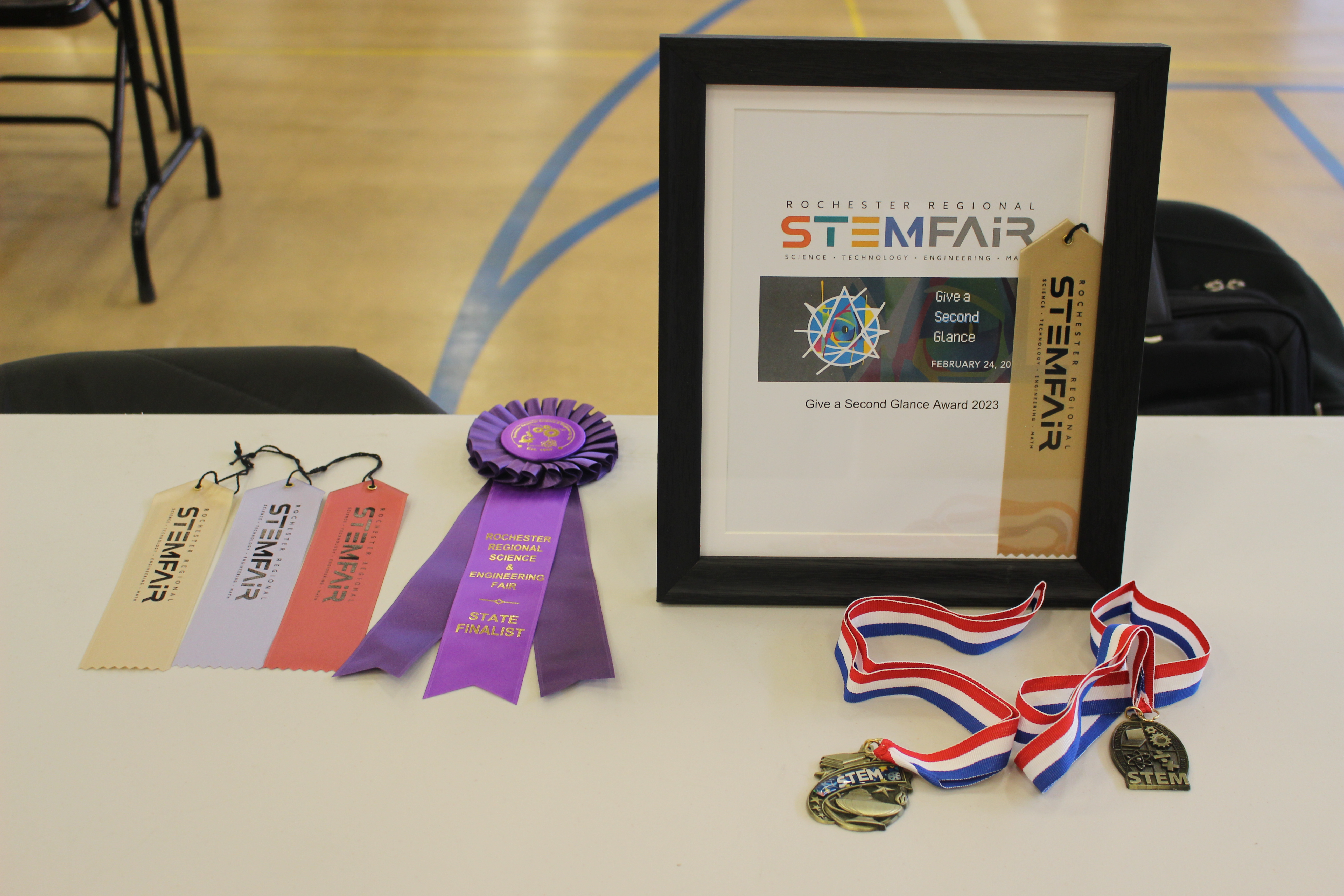 ribons and medals from the STEM Fair