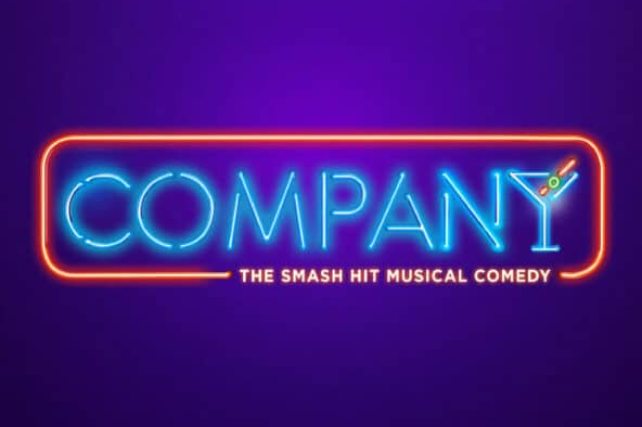 "Company" in blue neon lights