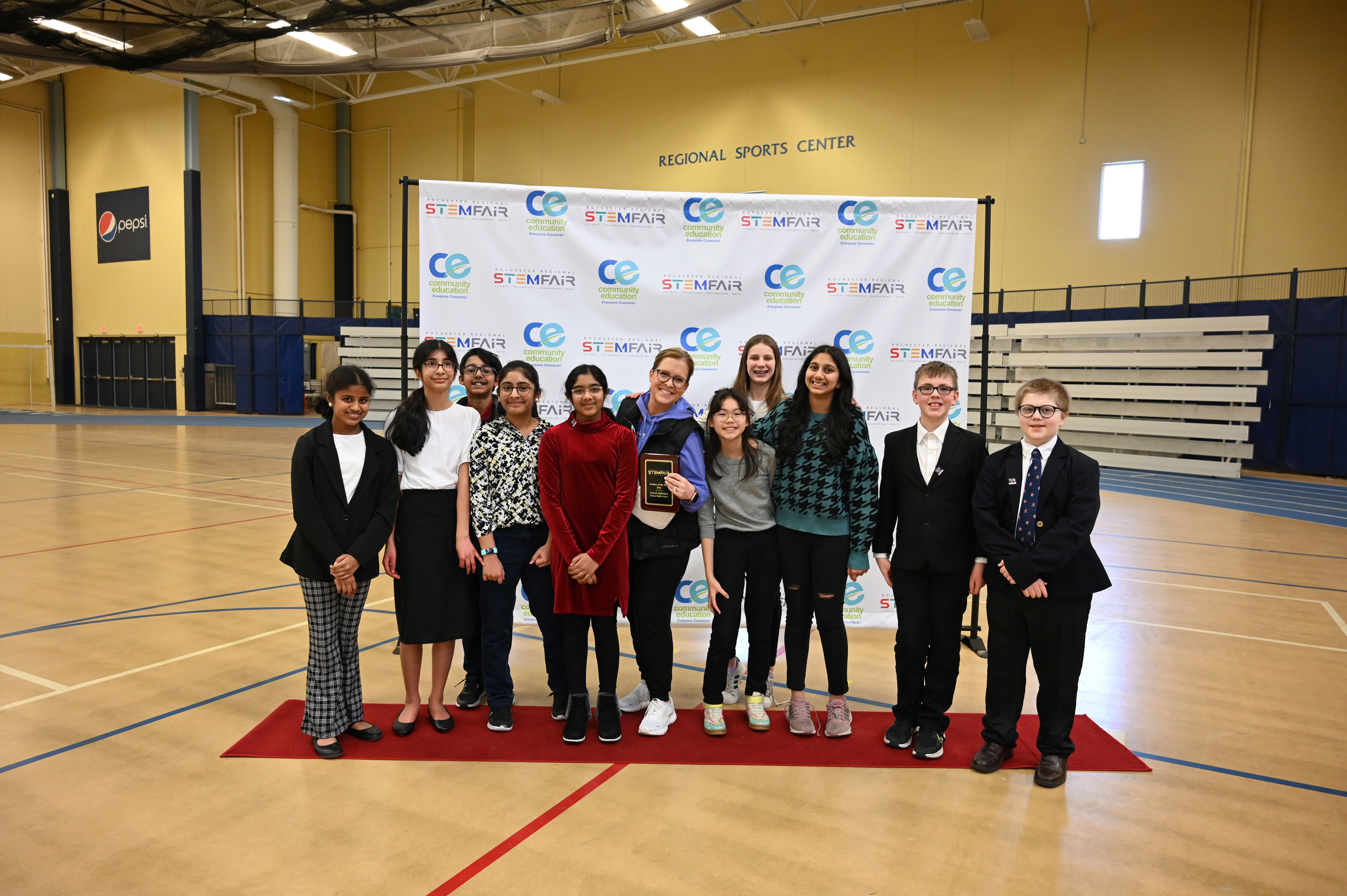 photo of student(s) accepting awards at the 2024 STEM Fair