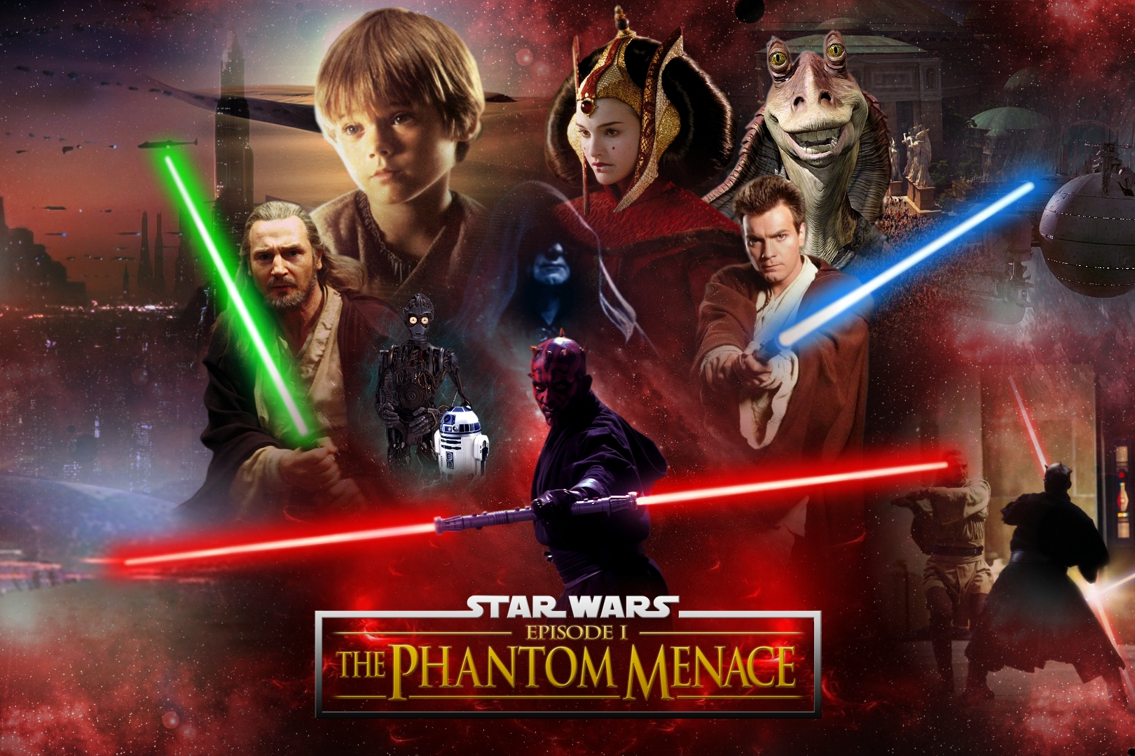 movie poster for star wars the phantom menace
