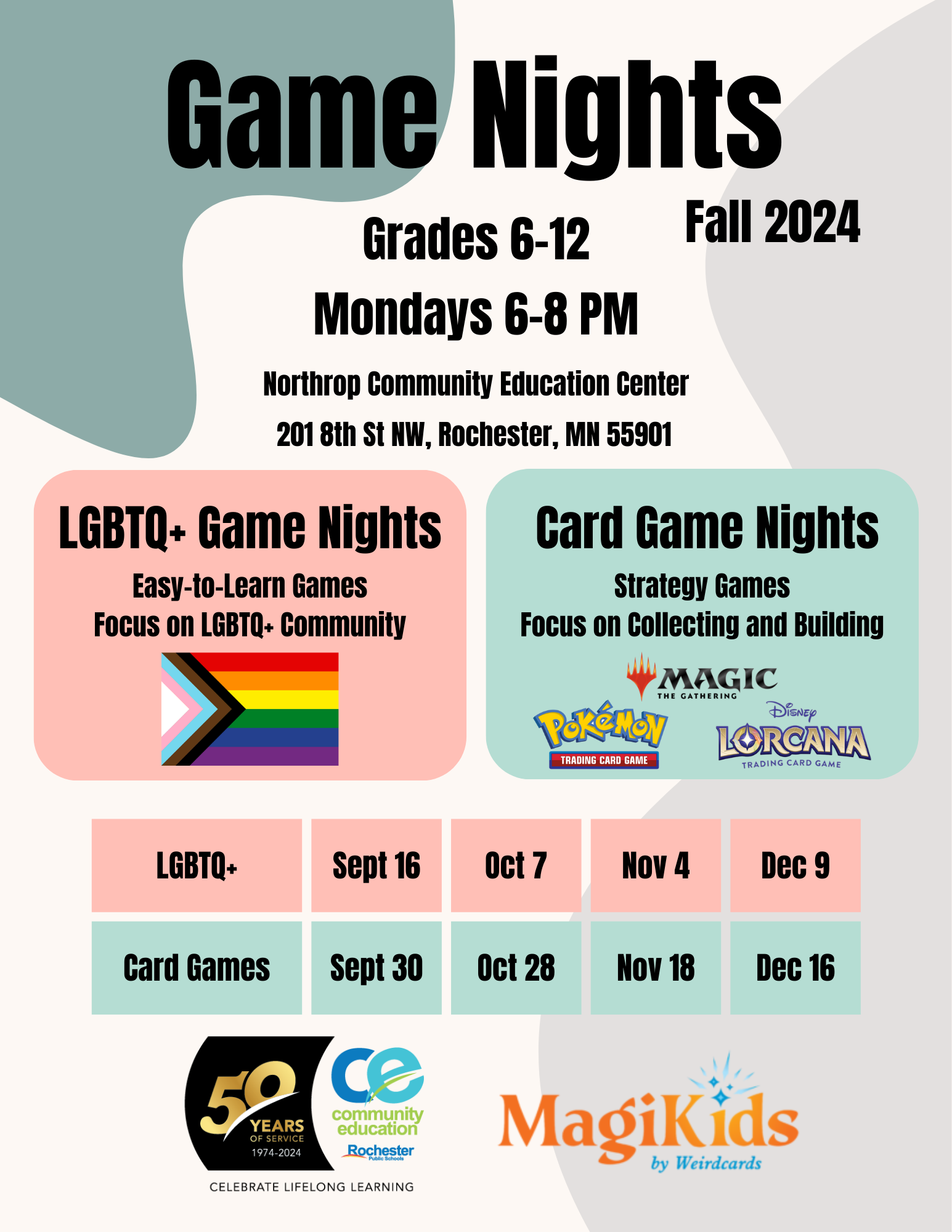 schedule for Game Nights