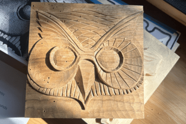 wood carving owl