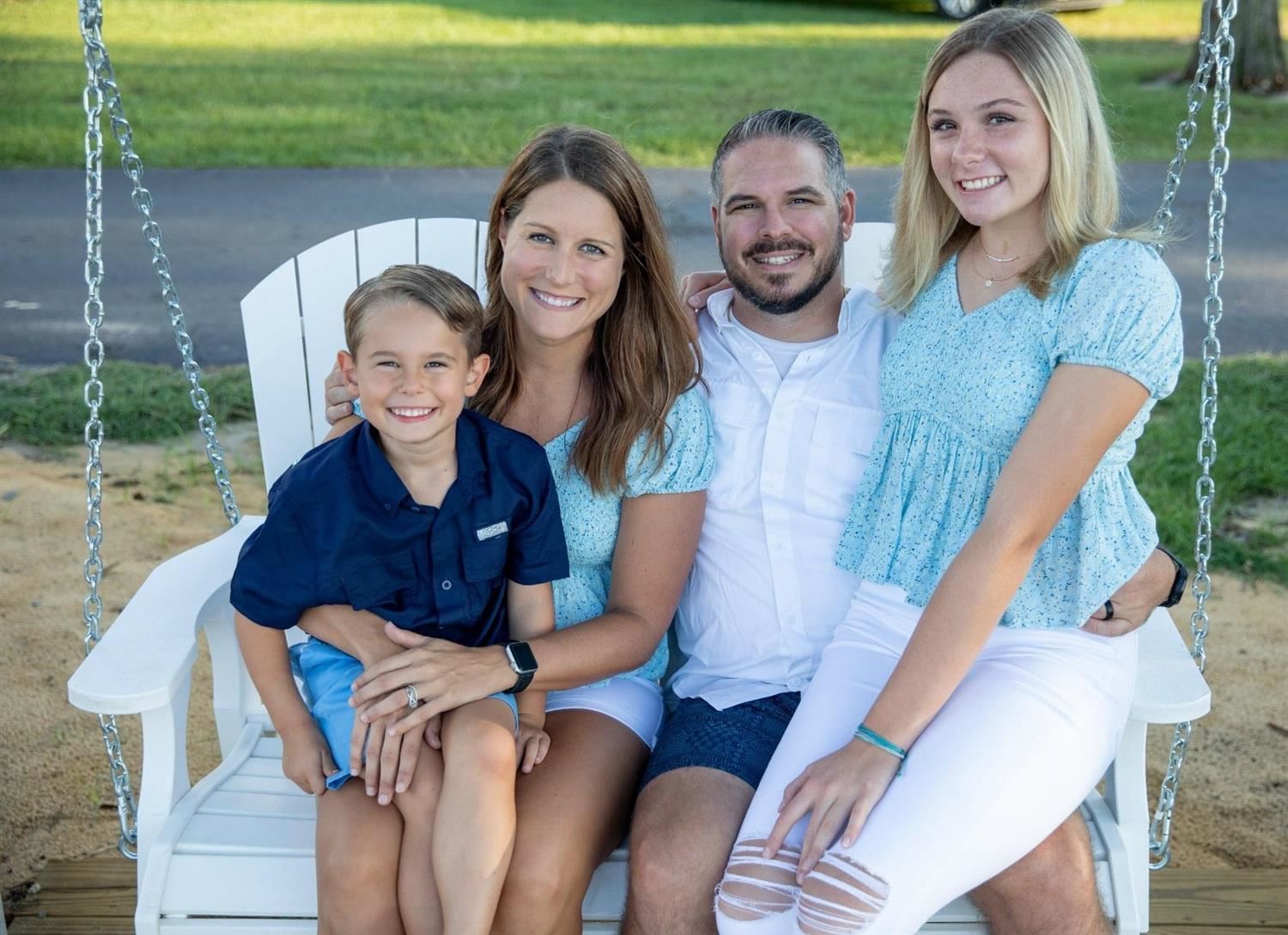 family in yard