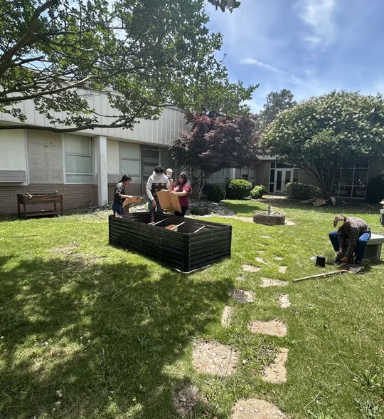 courtyard during work