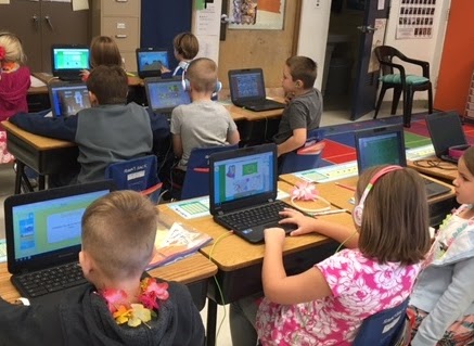 students using their chromebooks
