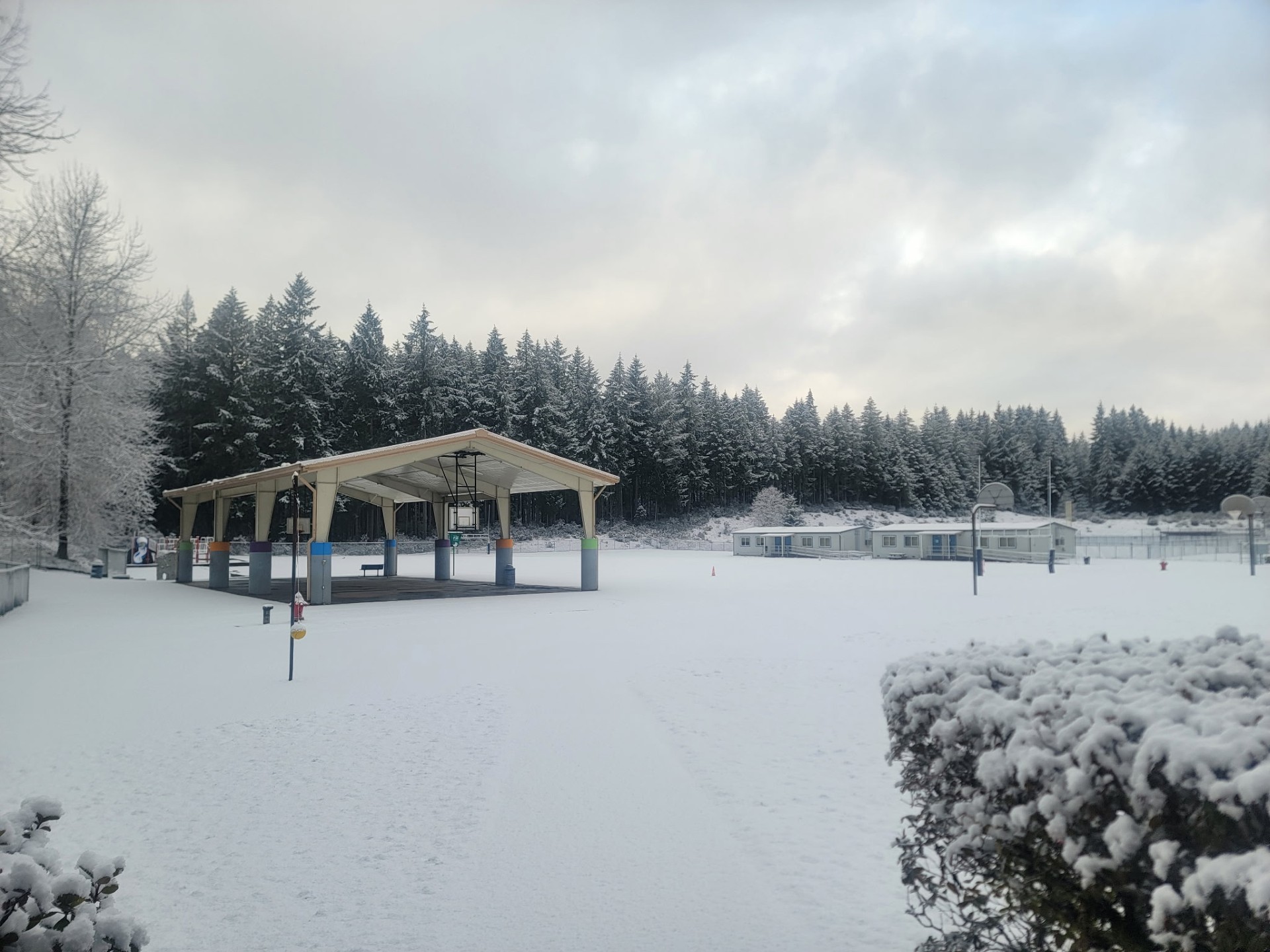 Sand Hill playground after it snowed. 