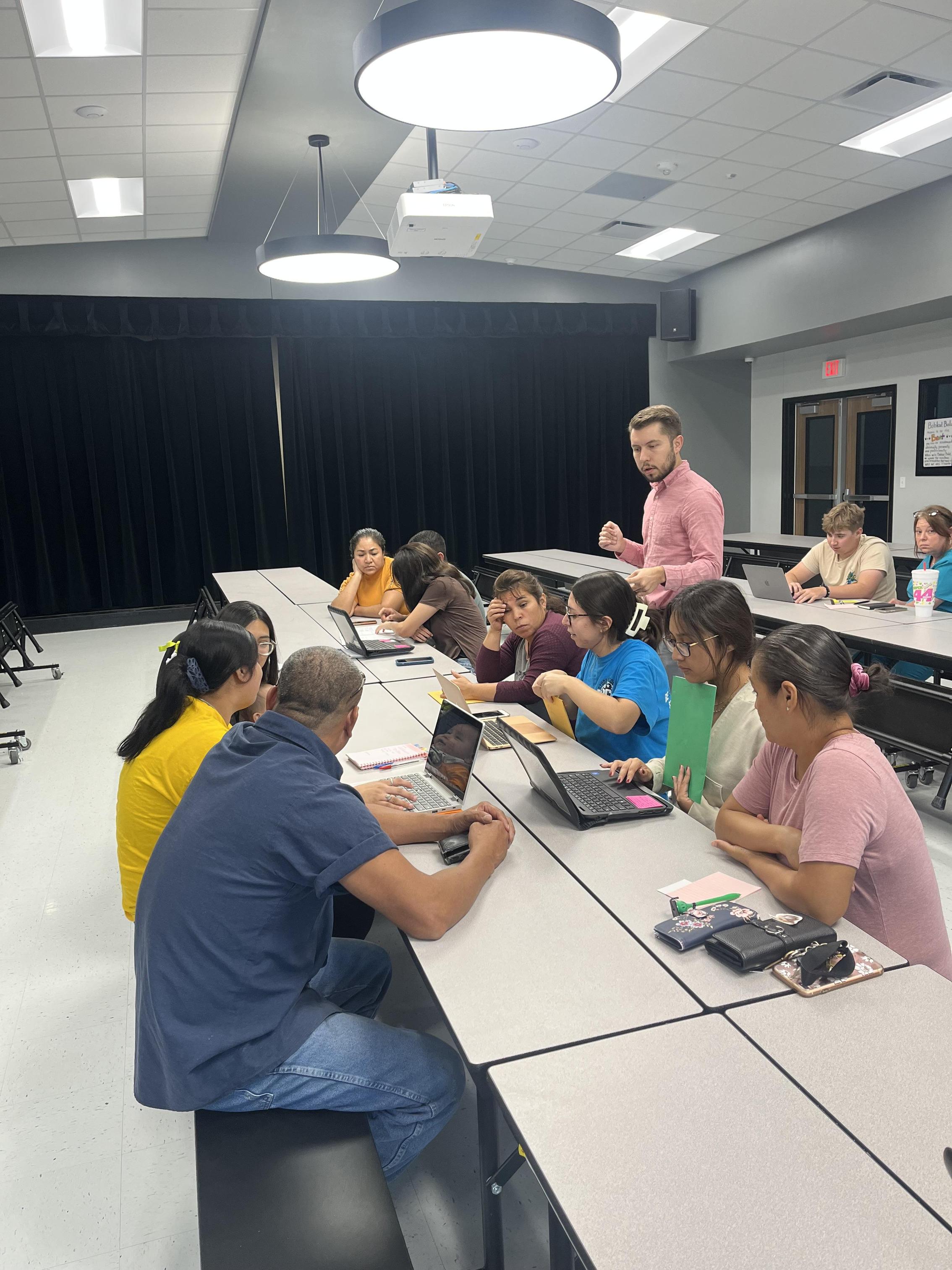 A group of students using computers