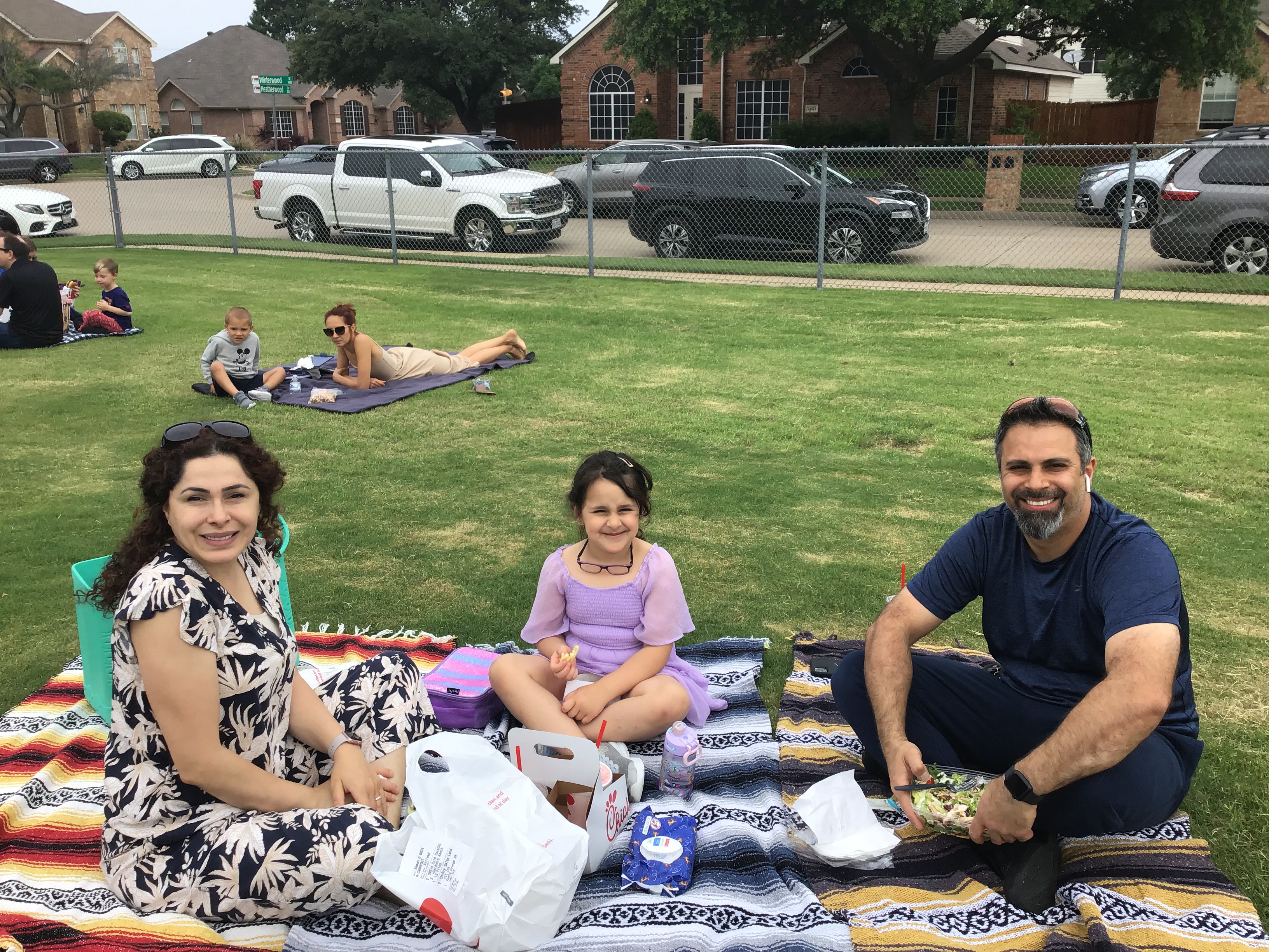 Family having lunch at the picnic