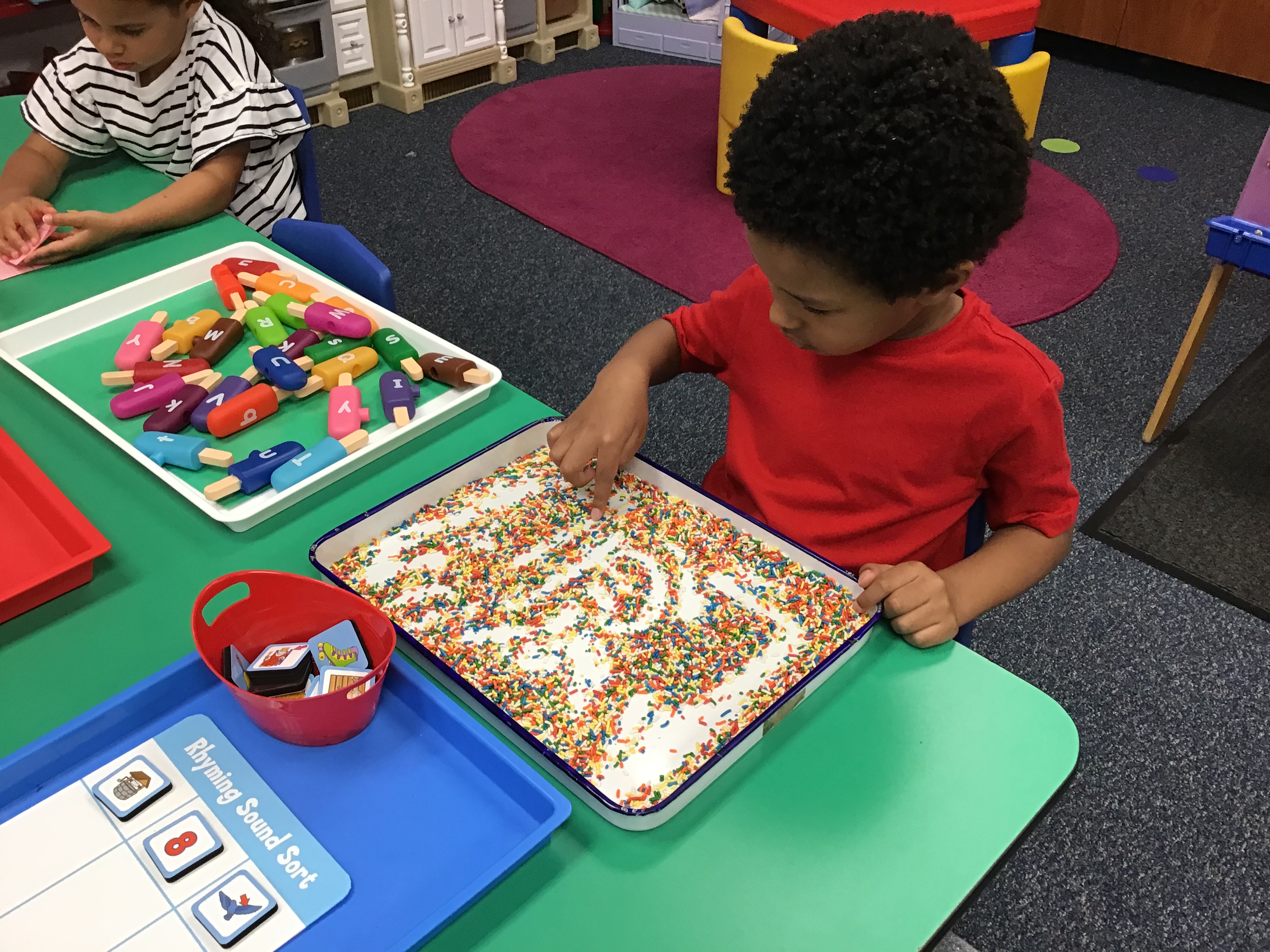 Literacy Center-Writing in sprinkles