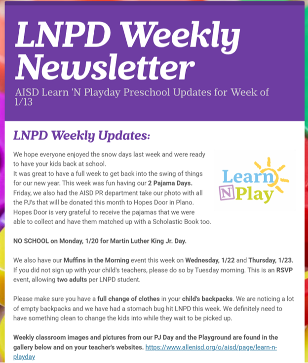 LNPD Newsletter 1-13-2025