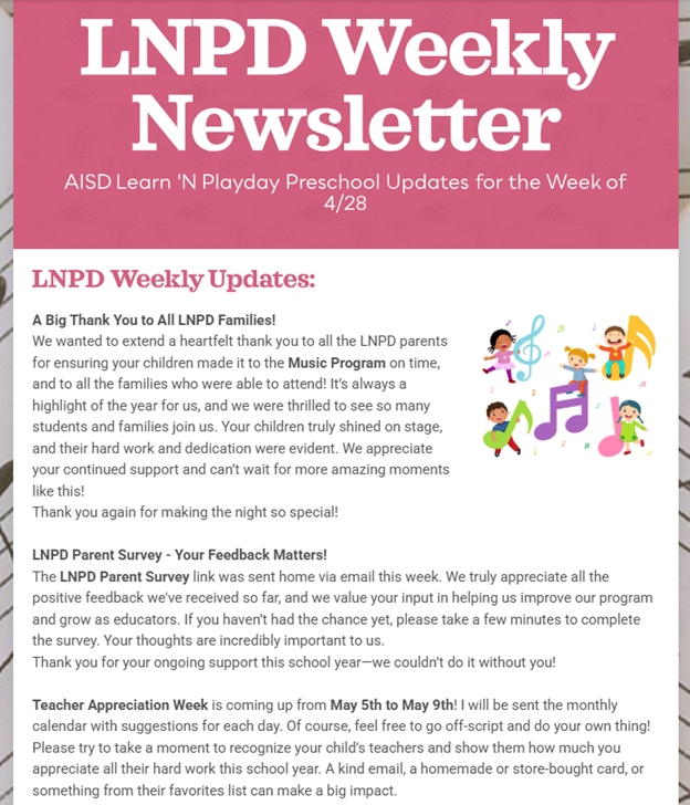 LNPD Newsletter 4-28-2025