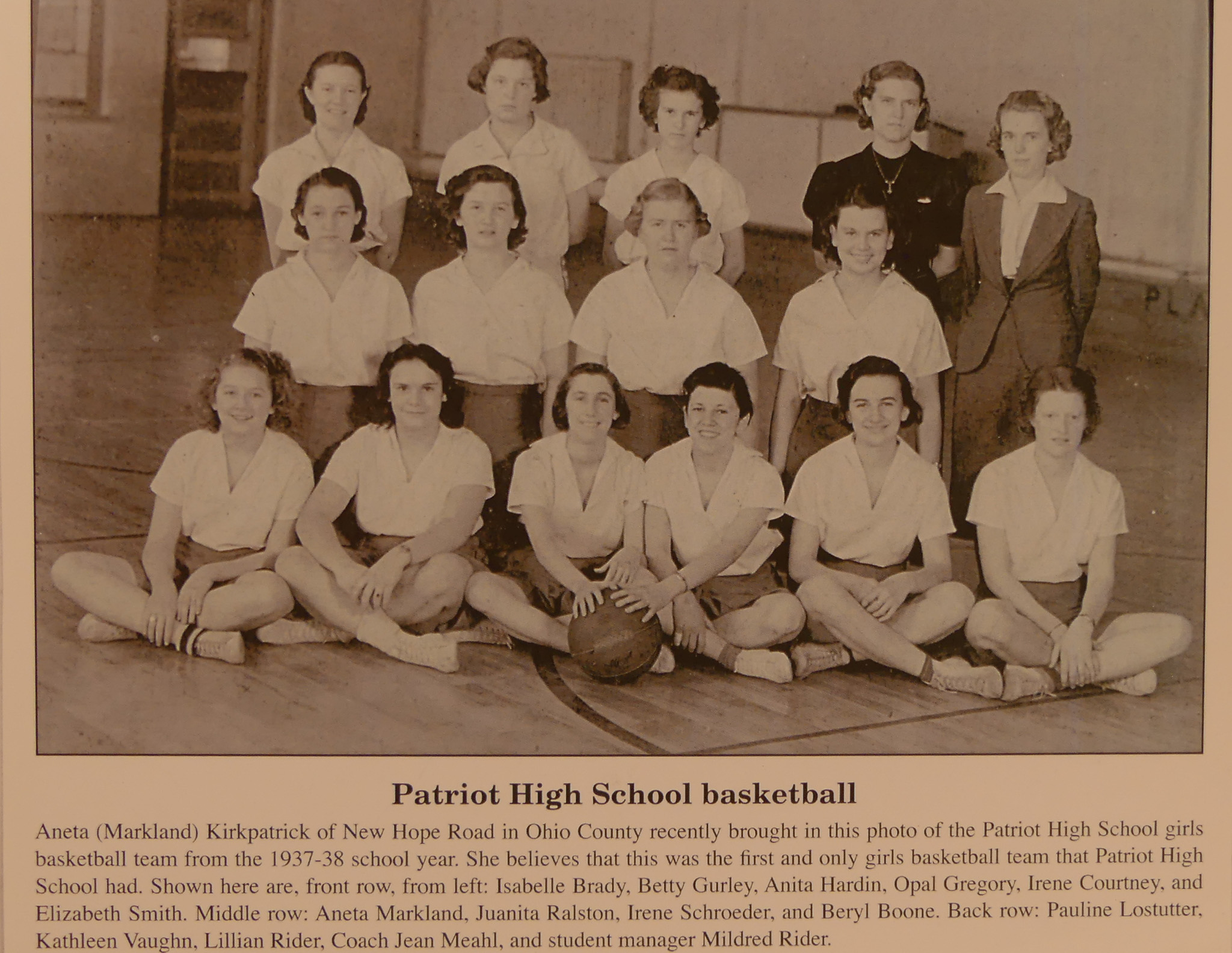 PHS 1937-38 Girls Basketball