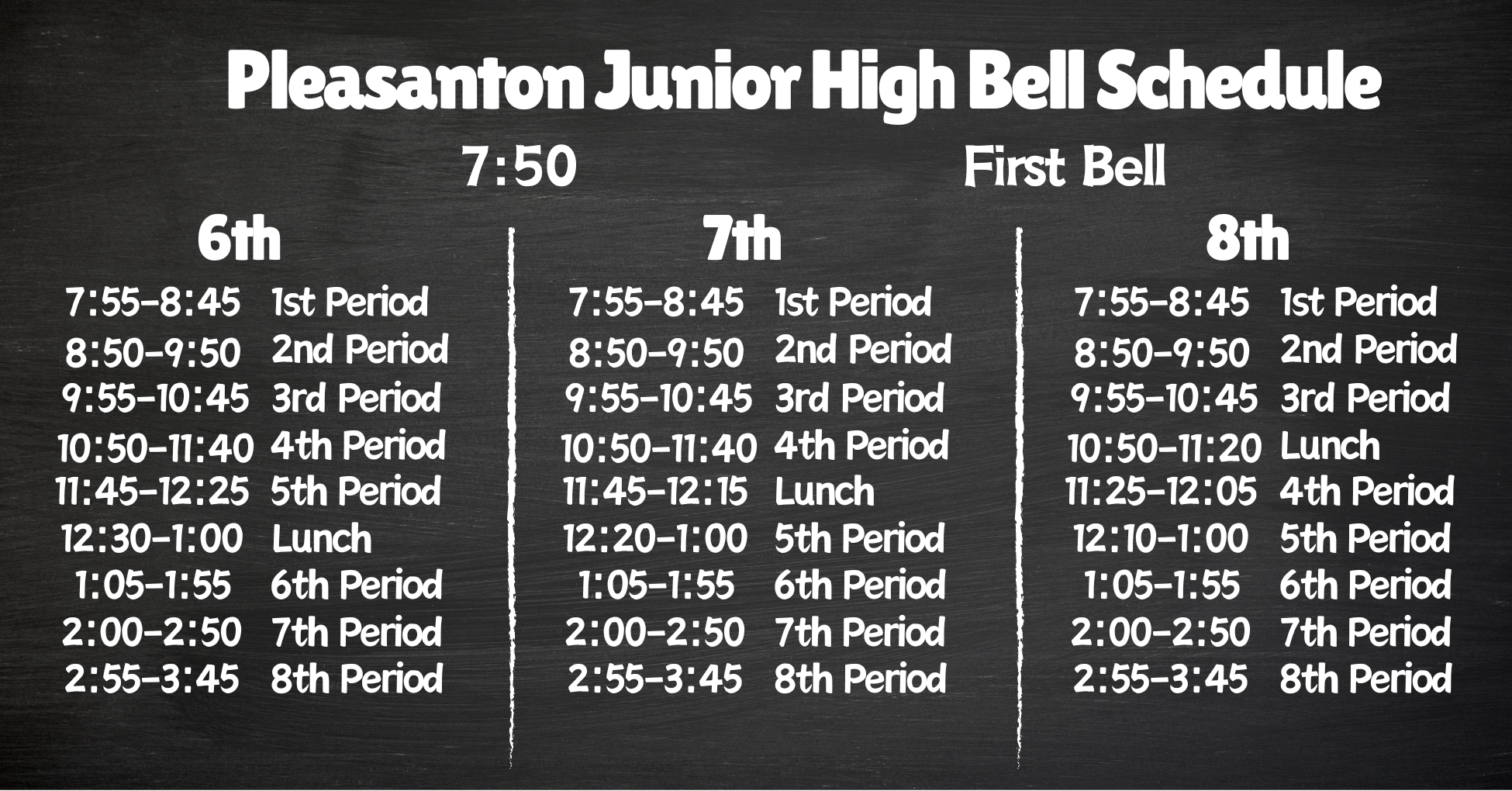 PJH Bell Schedule