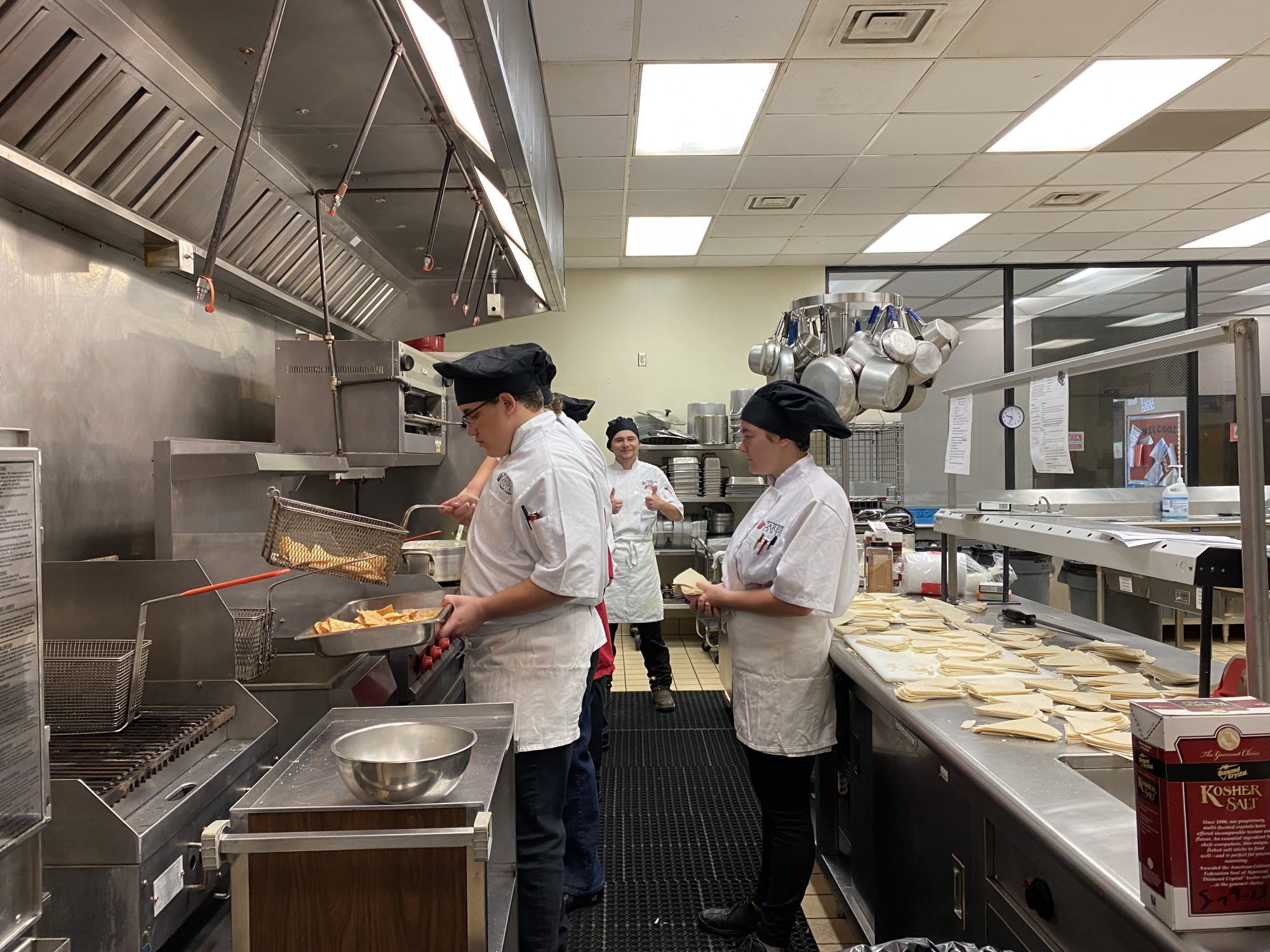 Students preparing meals