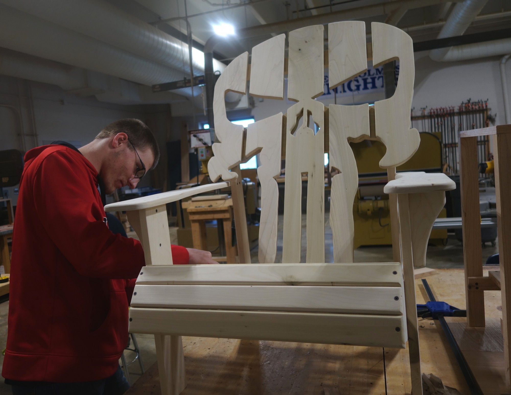 Lots of advanced projects have been in the works this spring - a custom Adirondeck chair, a parquet tabletop, a relief of a wolf's head to name a few. Great way to put those skills to work, guys!