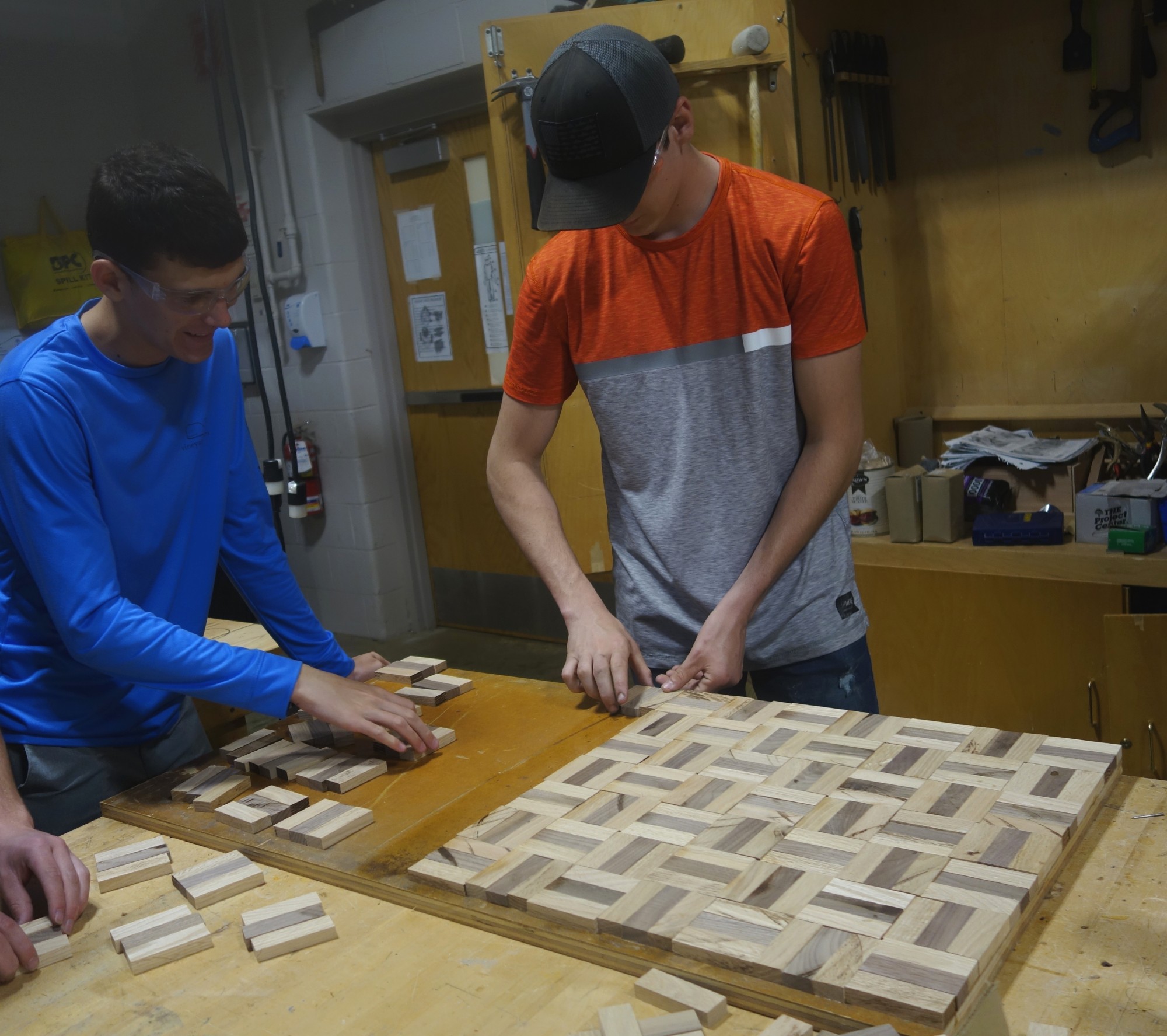 With their new instructor, Mr. Lacko, students spend the early weeks of MFG class working on their first project, an end table, while learning skills that can be employed throughout their lives.