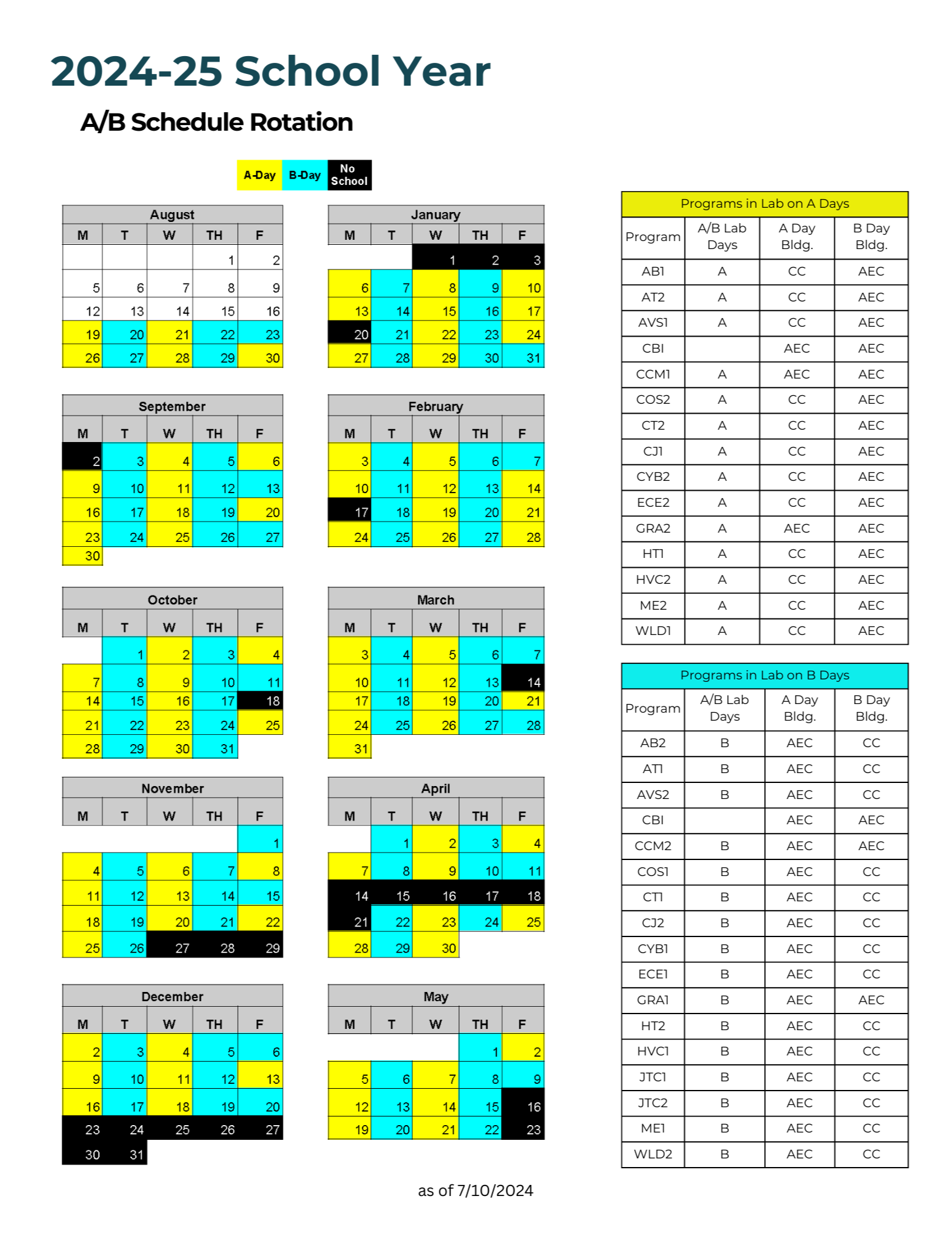A/B Schedule