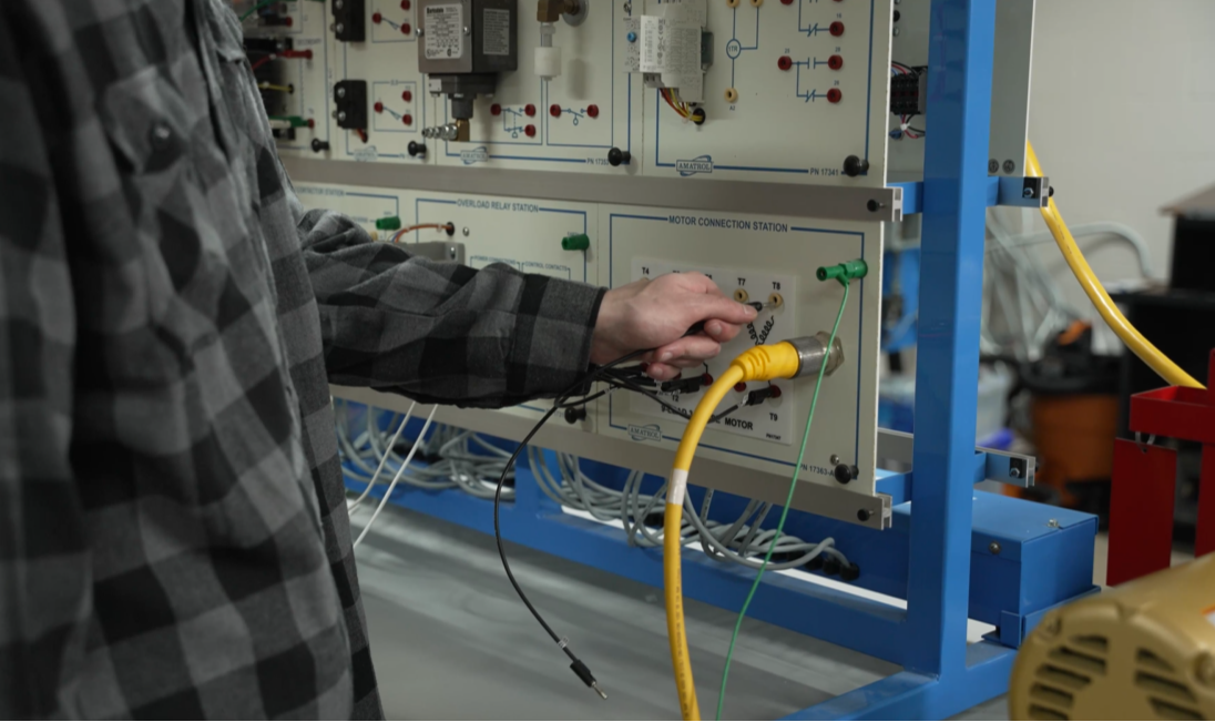 electrician checking lines