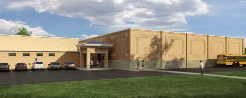illustration of future school