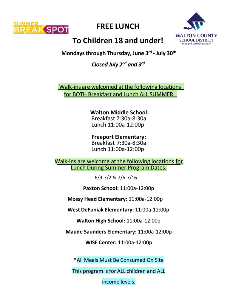 Summer Feed Information Flyer