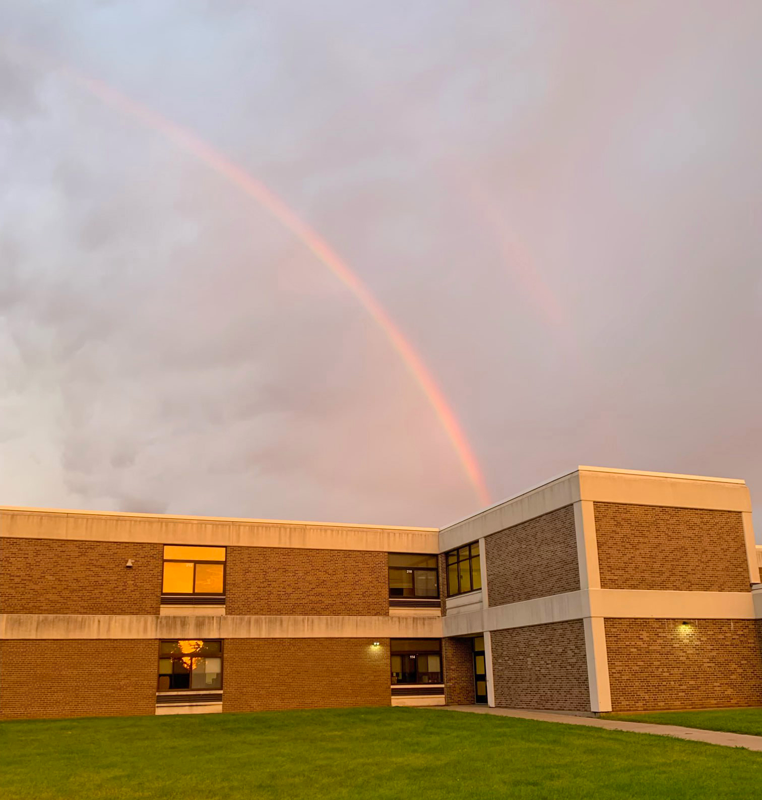 Rainbow and school Building 