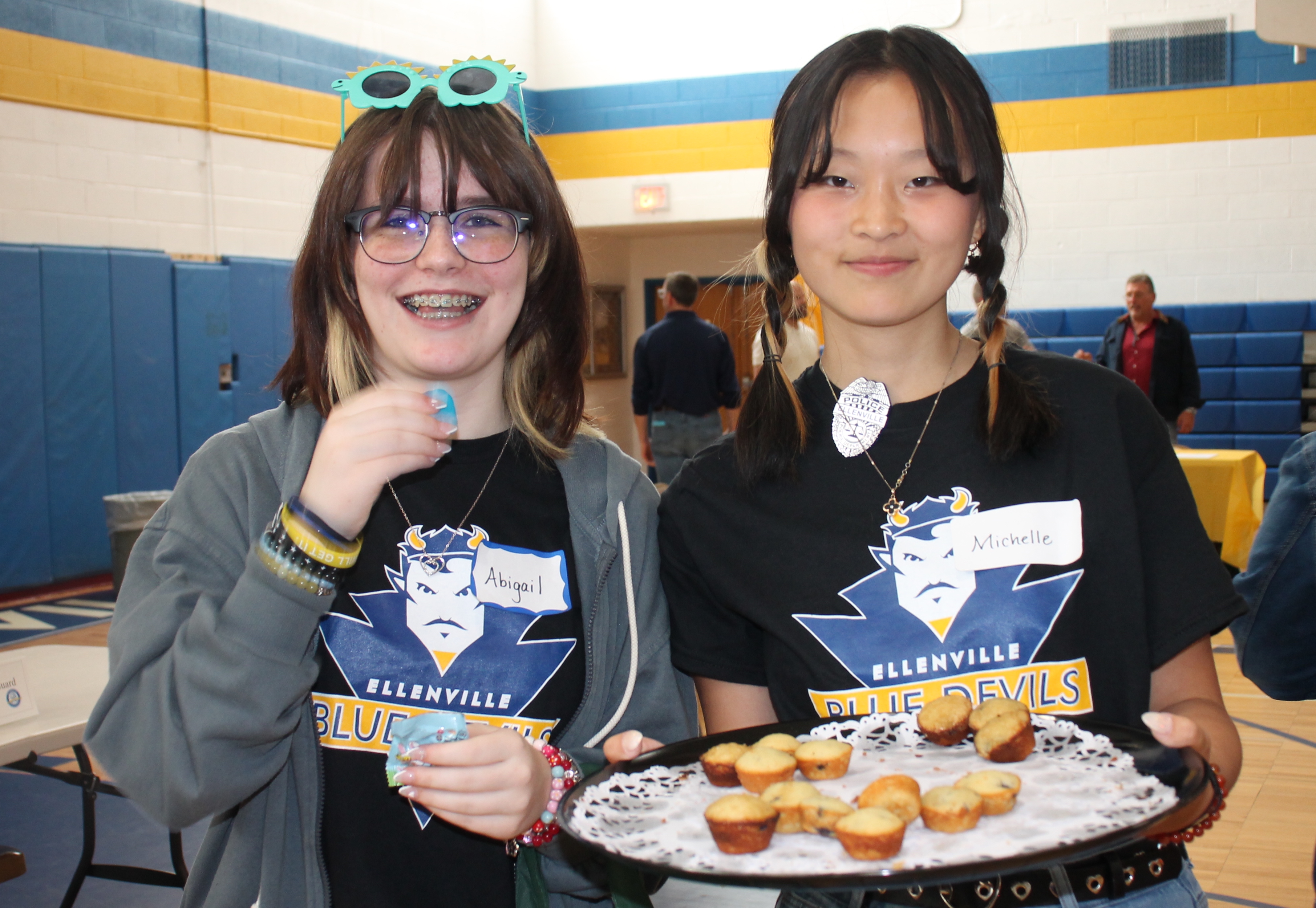 High school girls with cookies