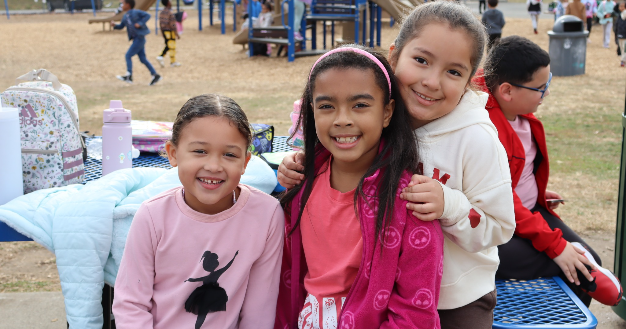 Three girls on the playground