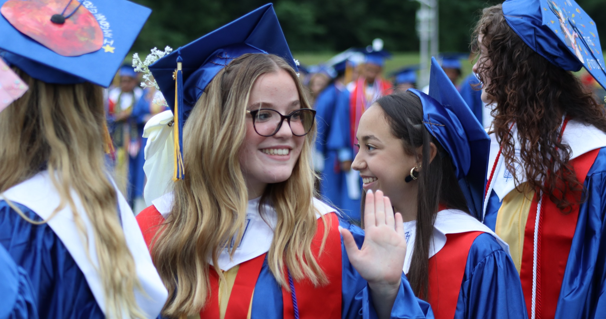 Graduates in a line