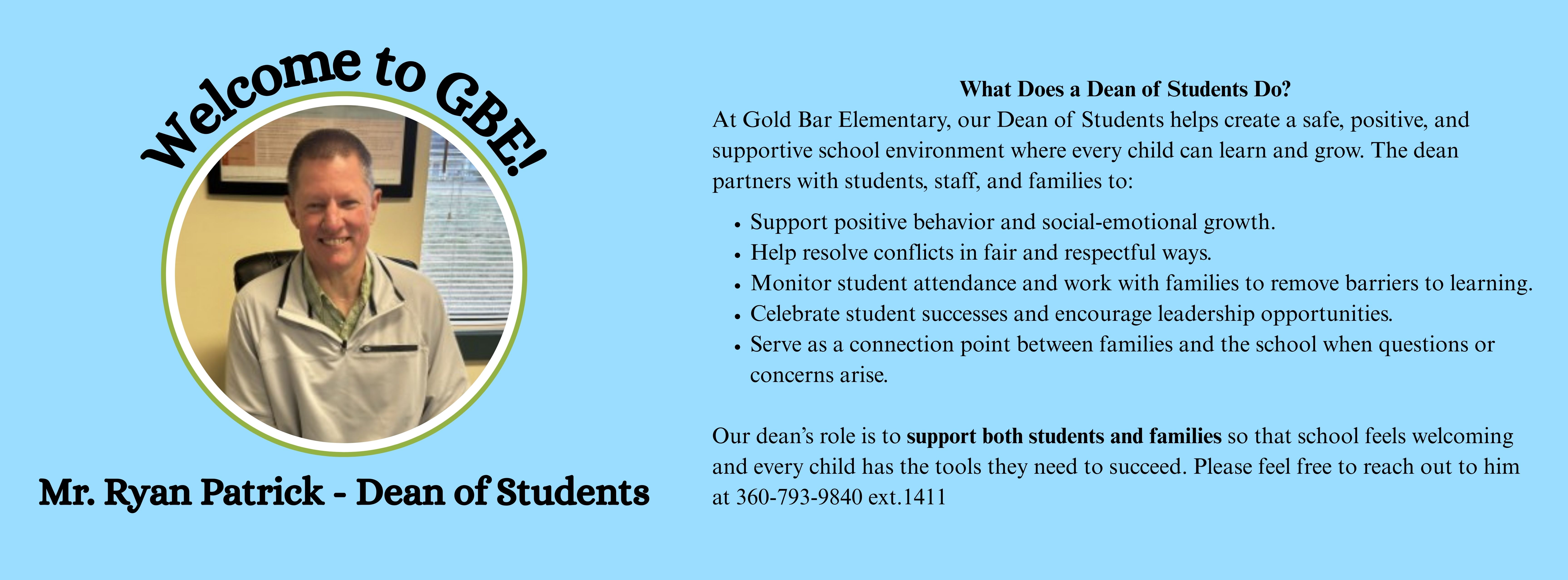 Dean of Students - Mr. Patrick