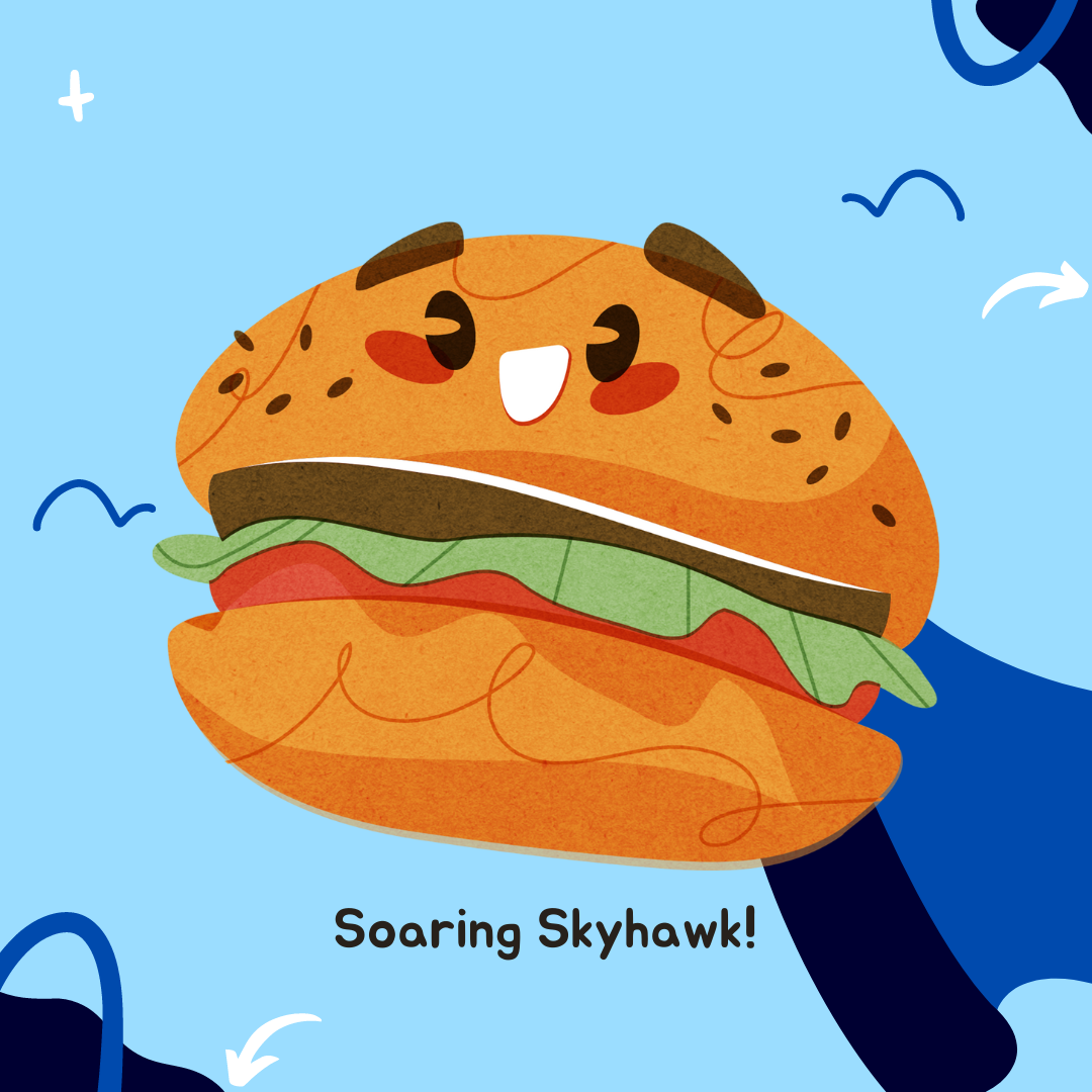Soaring Skyhawk Hamburger logo
