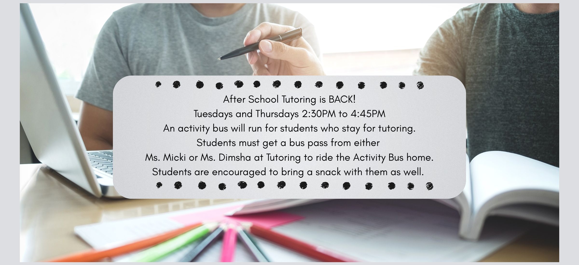 After School Tutoring is Back!